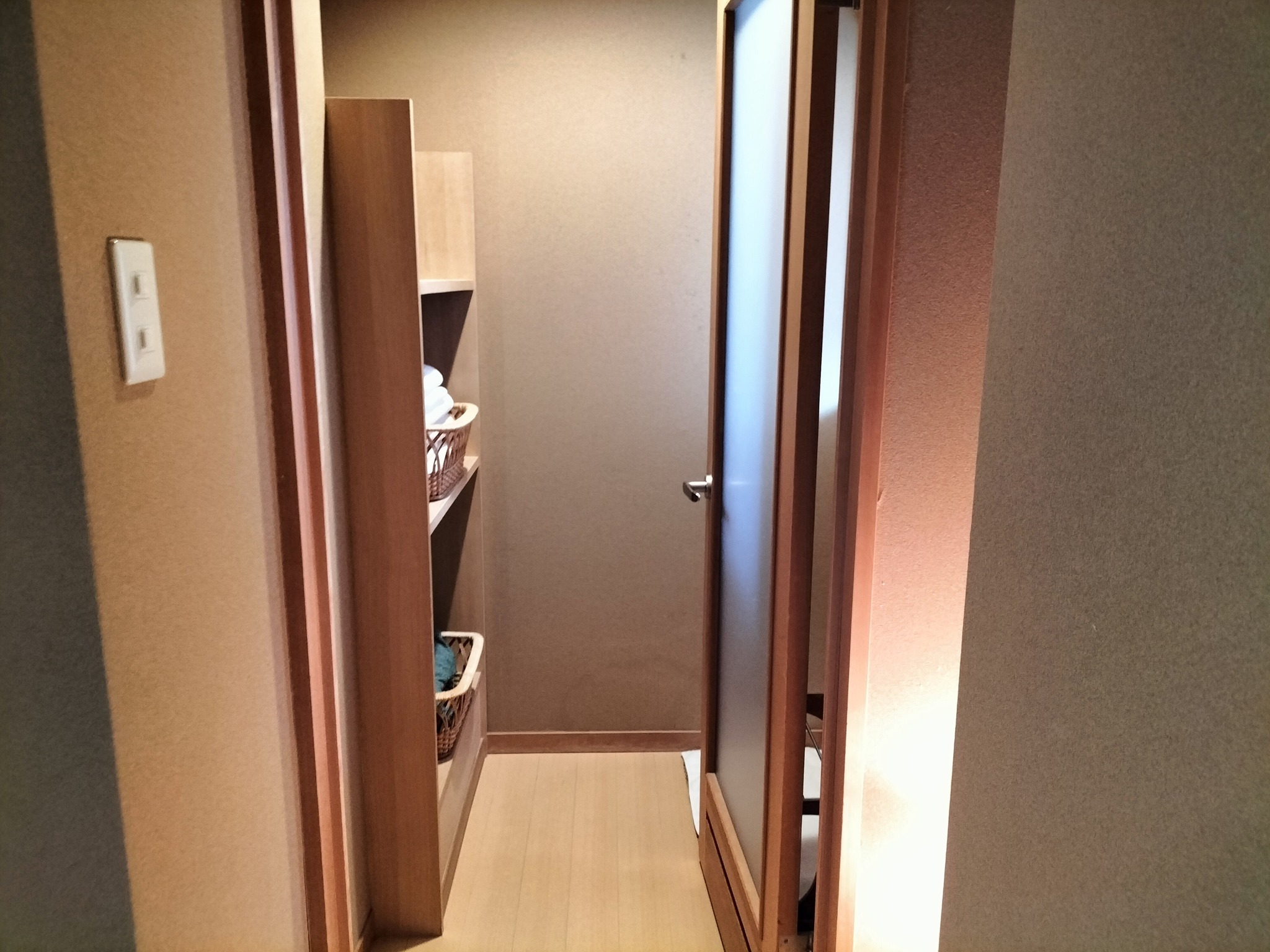 定山渓第一寶亭留翠山亭の客室展望風呂の脱衣所