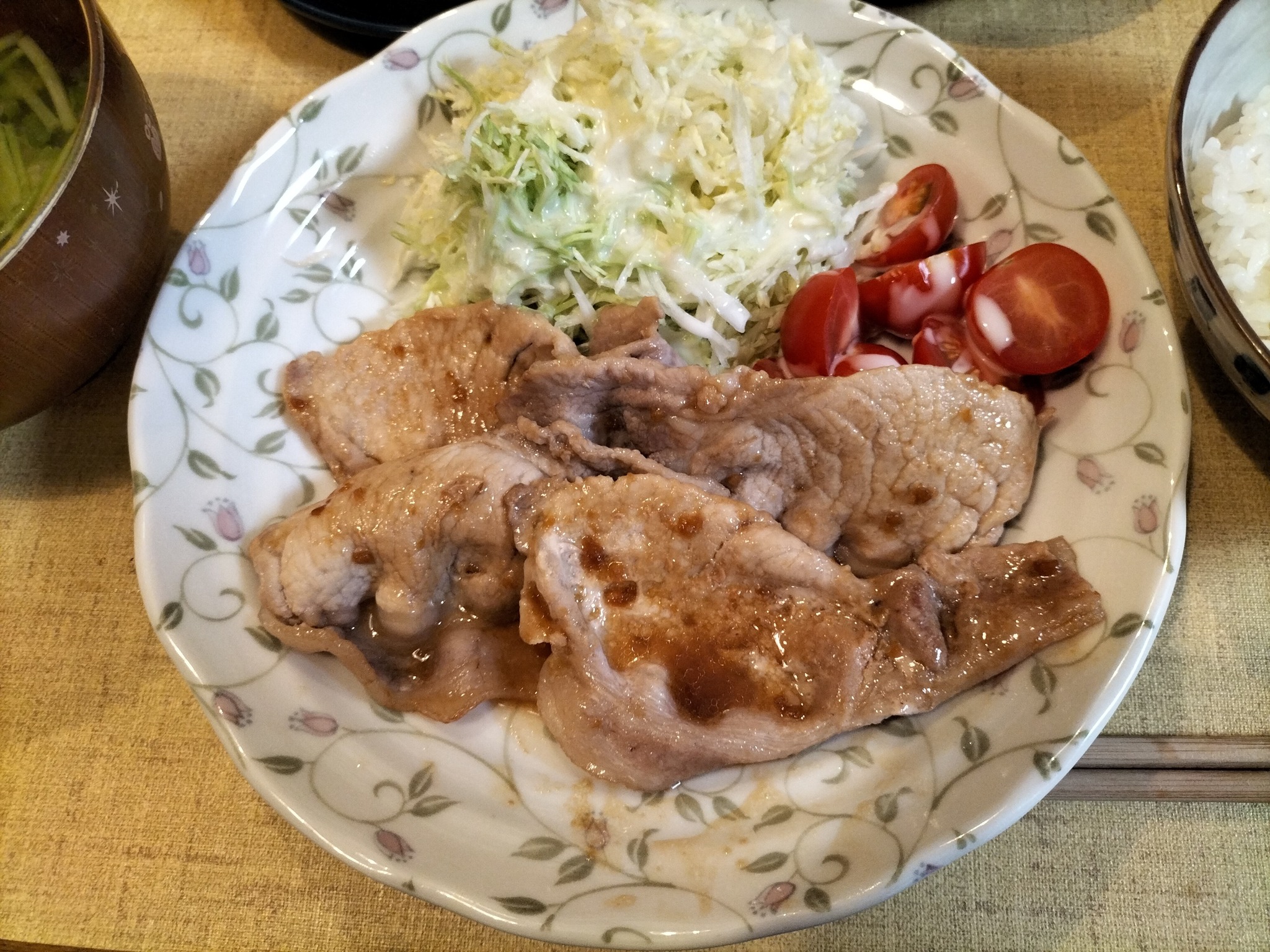 メインの豚生姜焼き