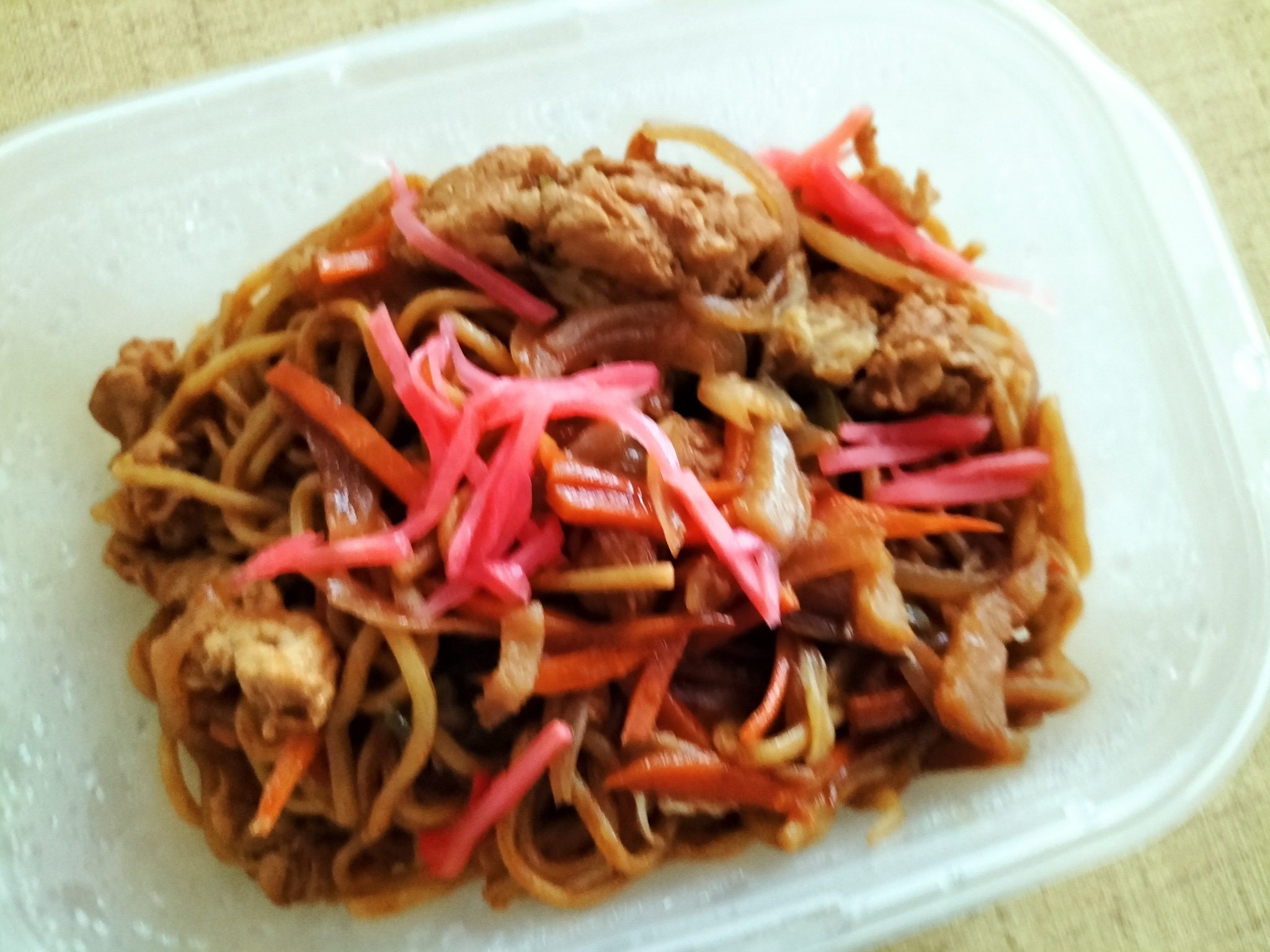 今日のお弁当の焼きそば