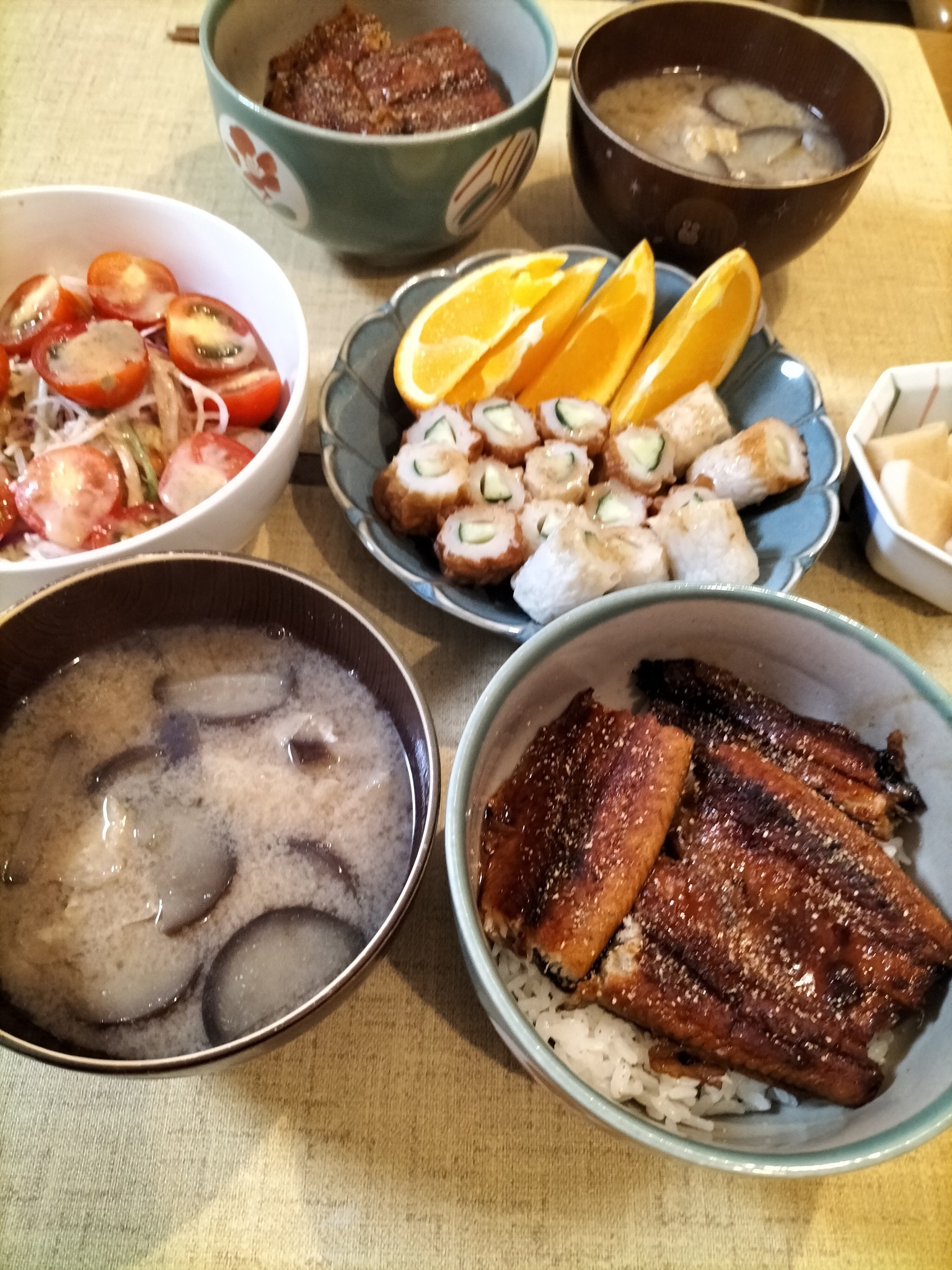 50代夫婦のうな丼の献立