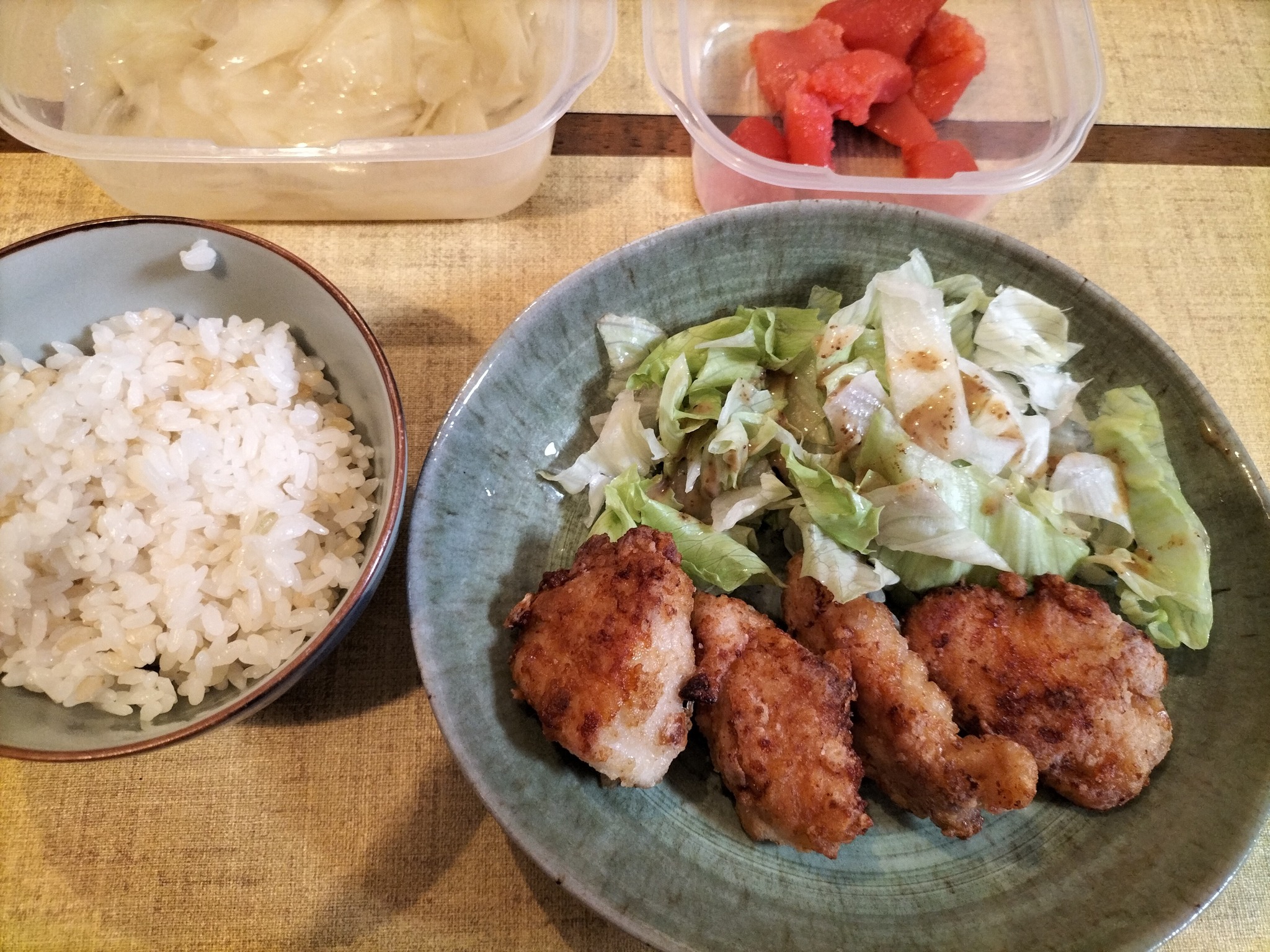 鶏胸肉のから揚げの献立