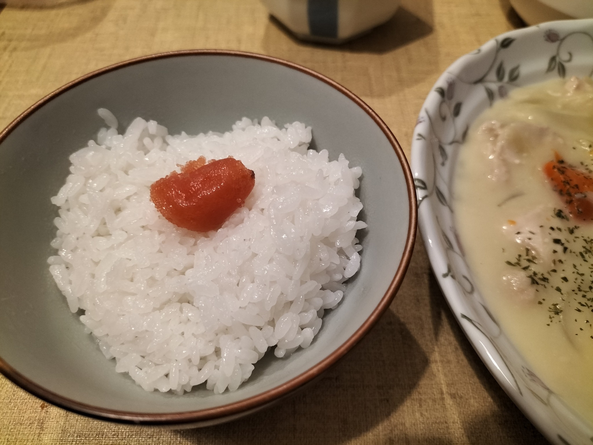 たらこをトッピングしたご飯