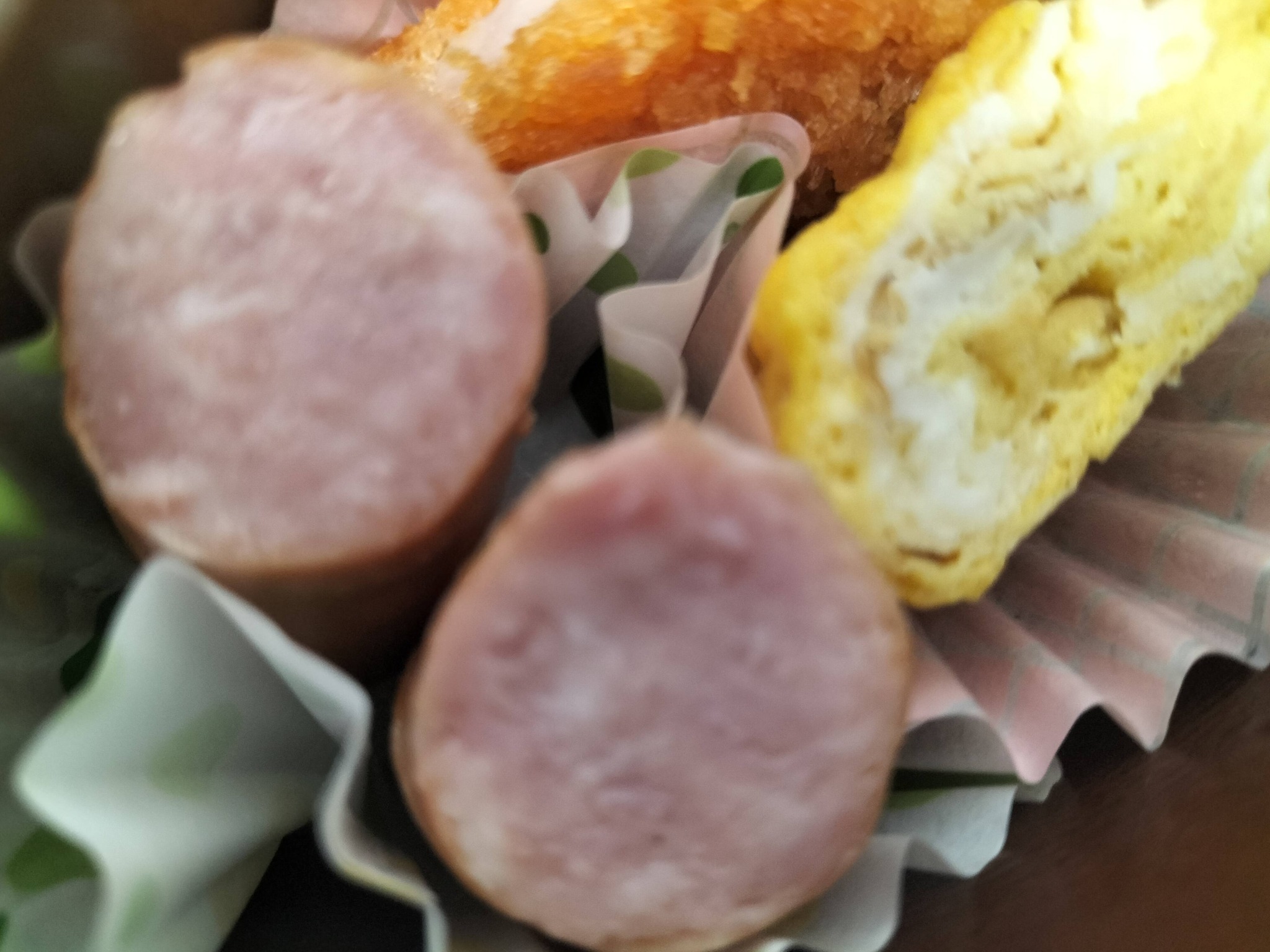 今日のお弁当のおかずのウインナー