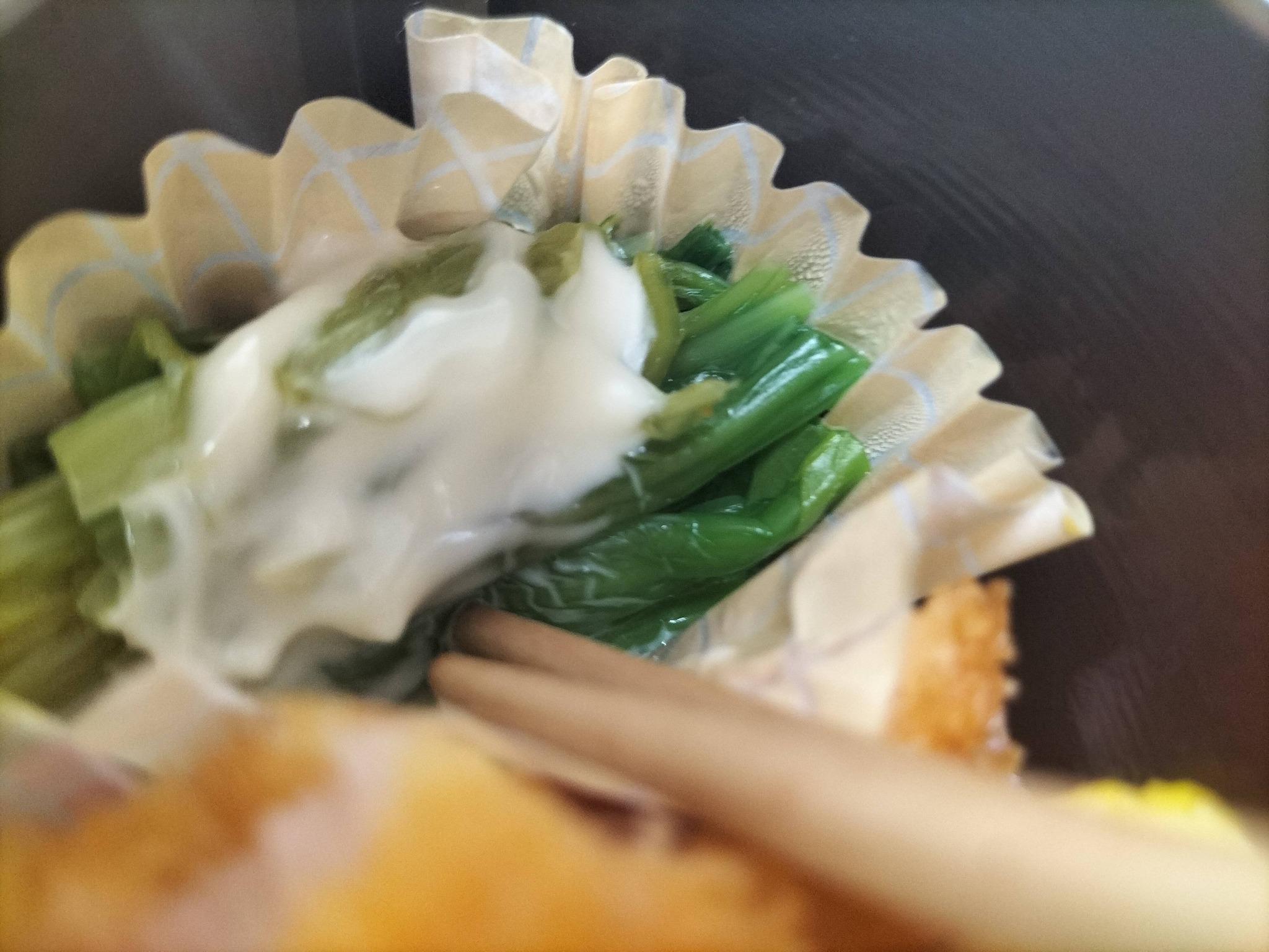 今日のお弁当のおかずのほうれん草のお浸し