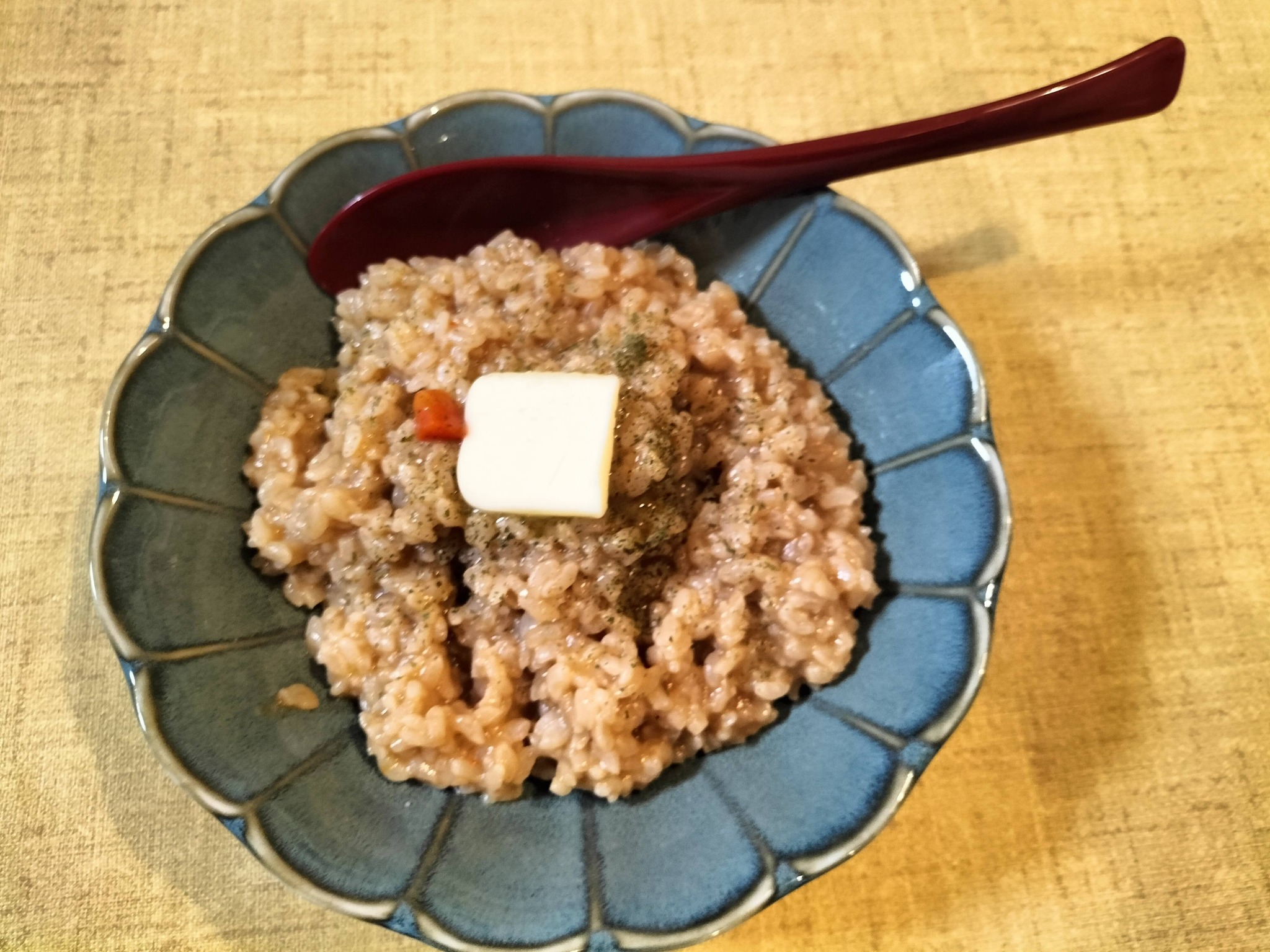 ラーメンの残ったスープで作ったリゾット