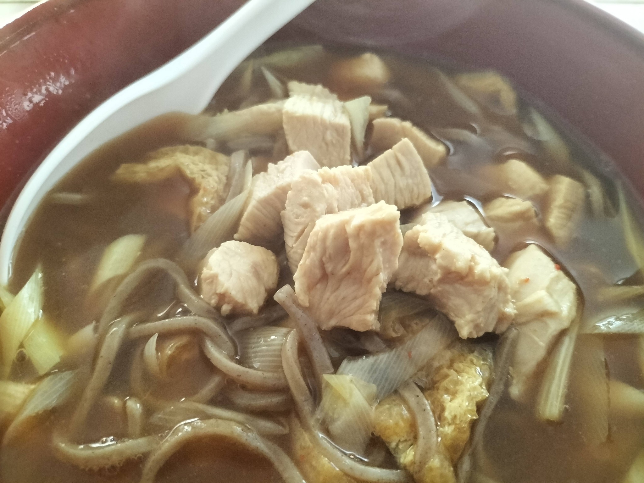 朝ご飯のカレー南蛮蕎麦:具材の鶏むね肉