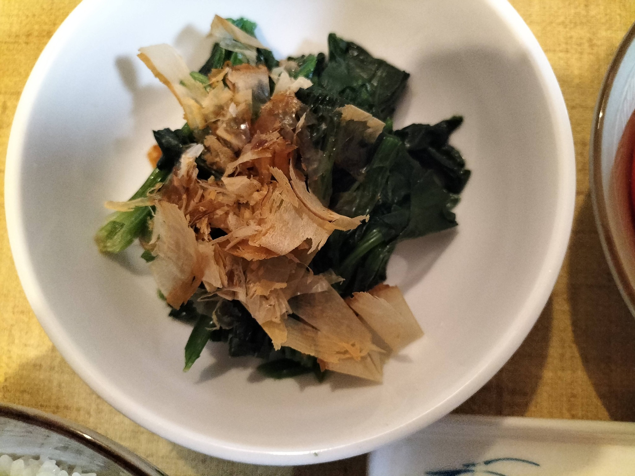 副菜：のうれん草のお浸し