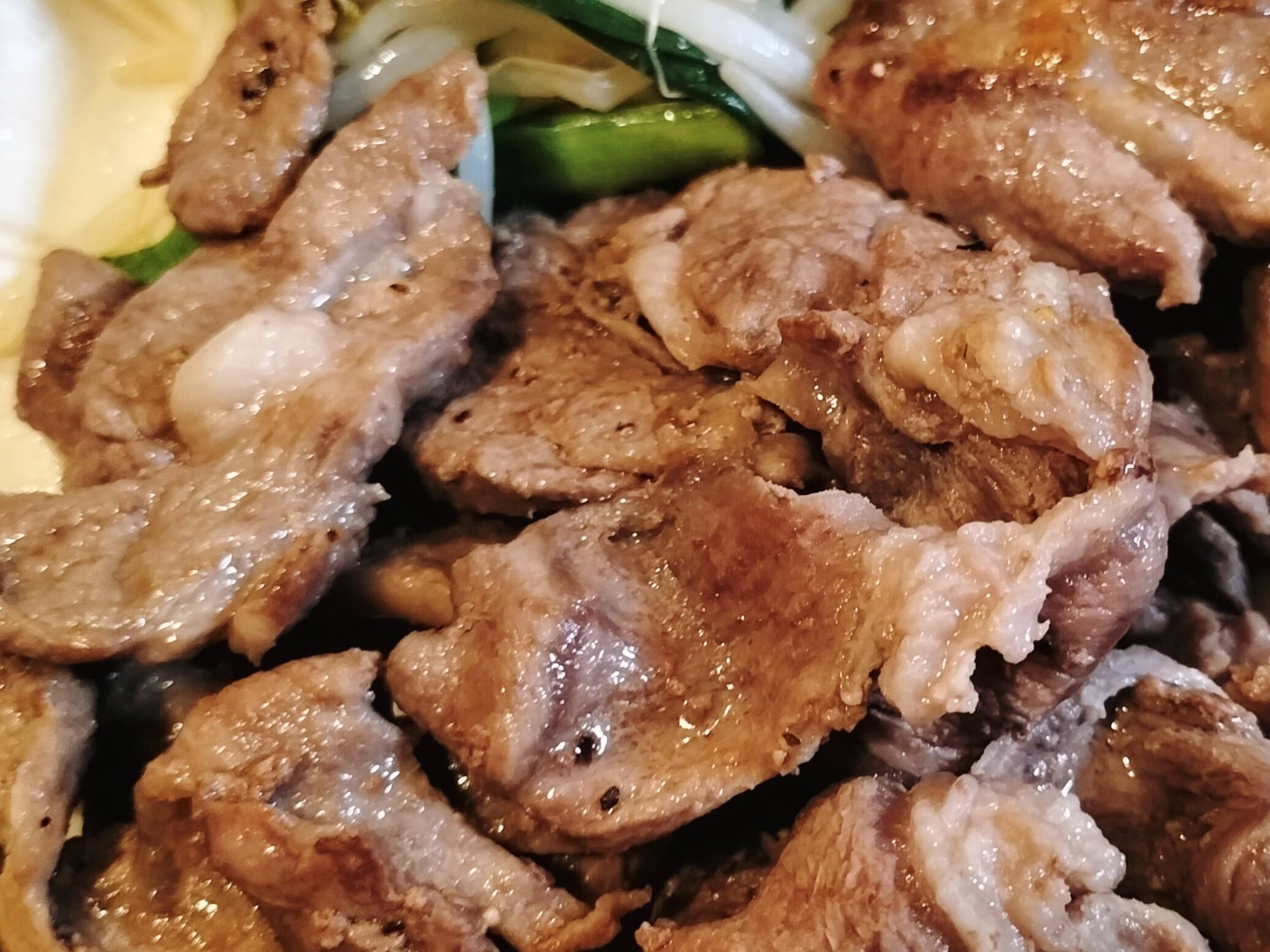 フライパンで焼いたジンギスカン