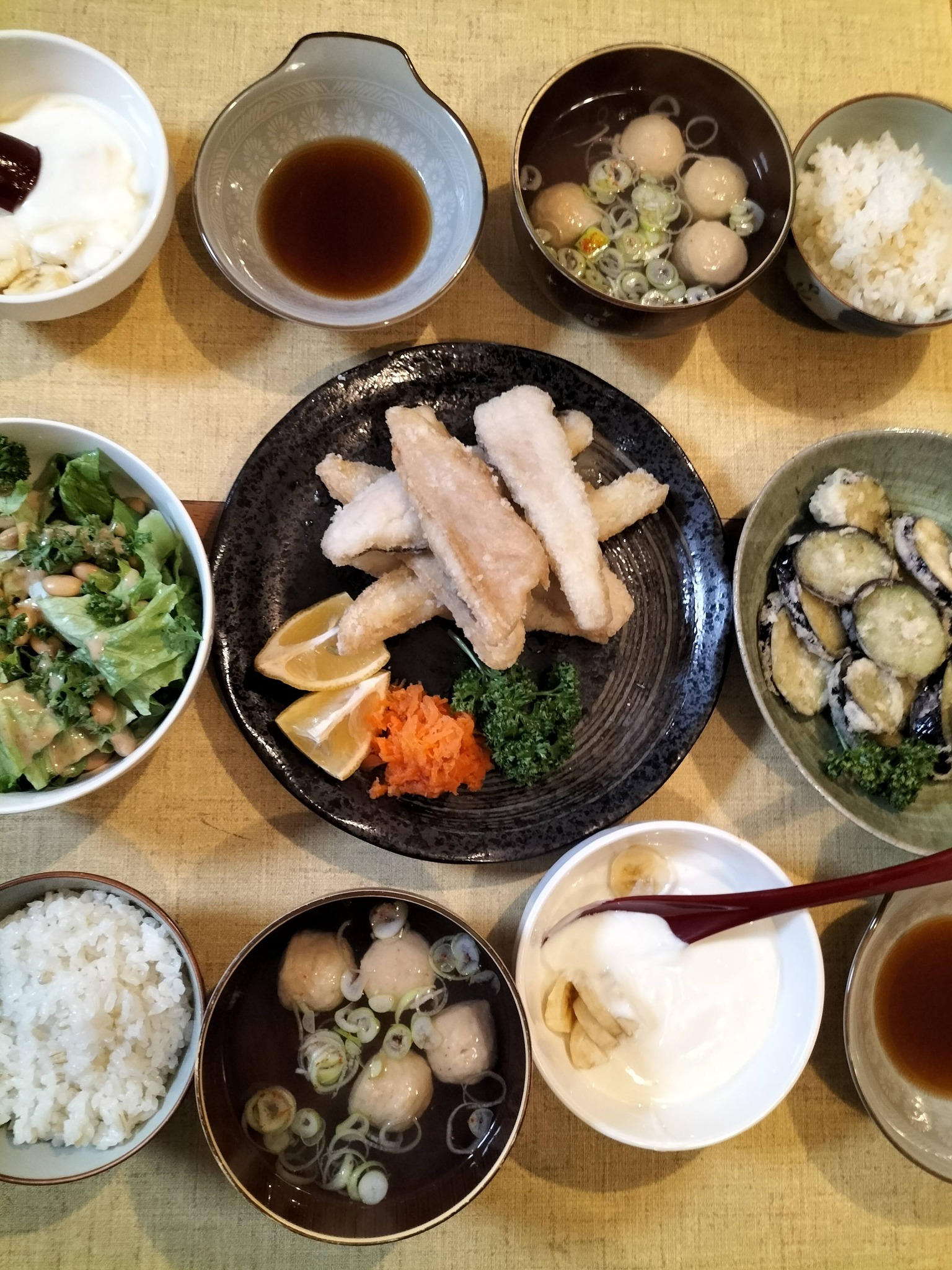 カレイのから揚げの献立2