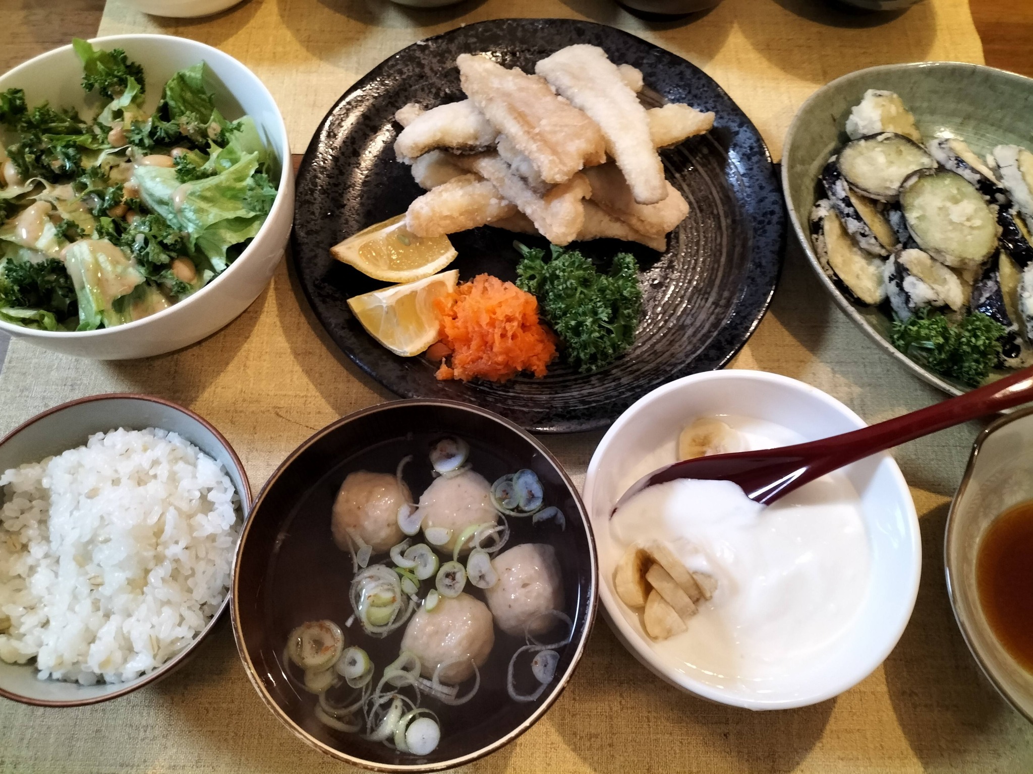 カレイのから揚げの献立1