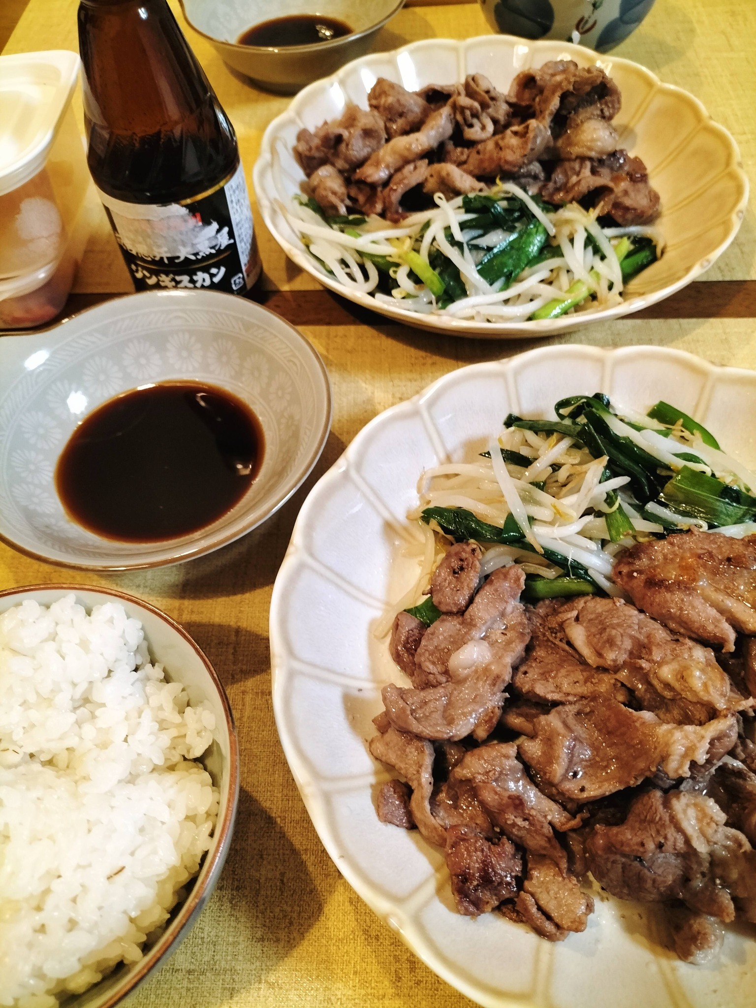 ジンギスカンの夕食