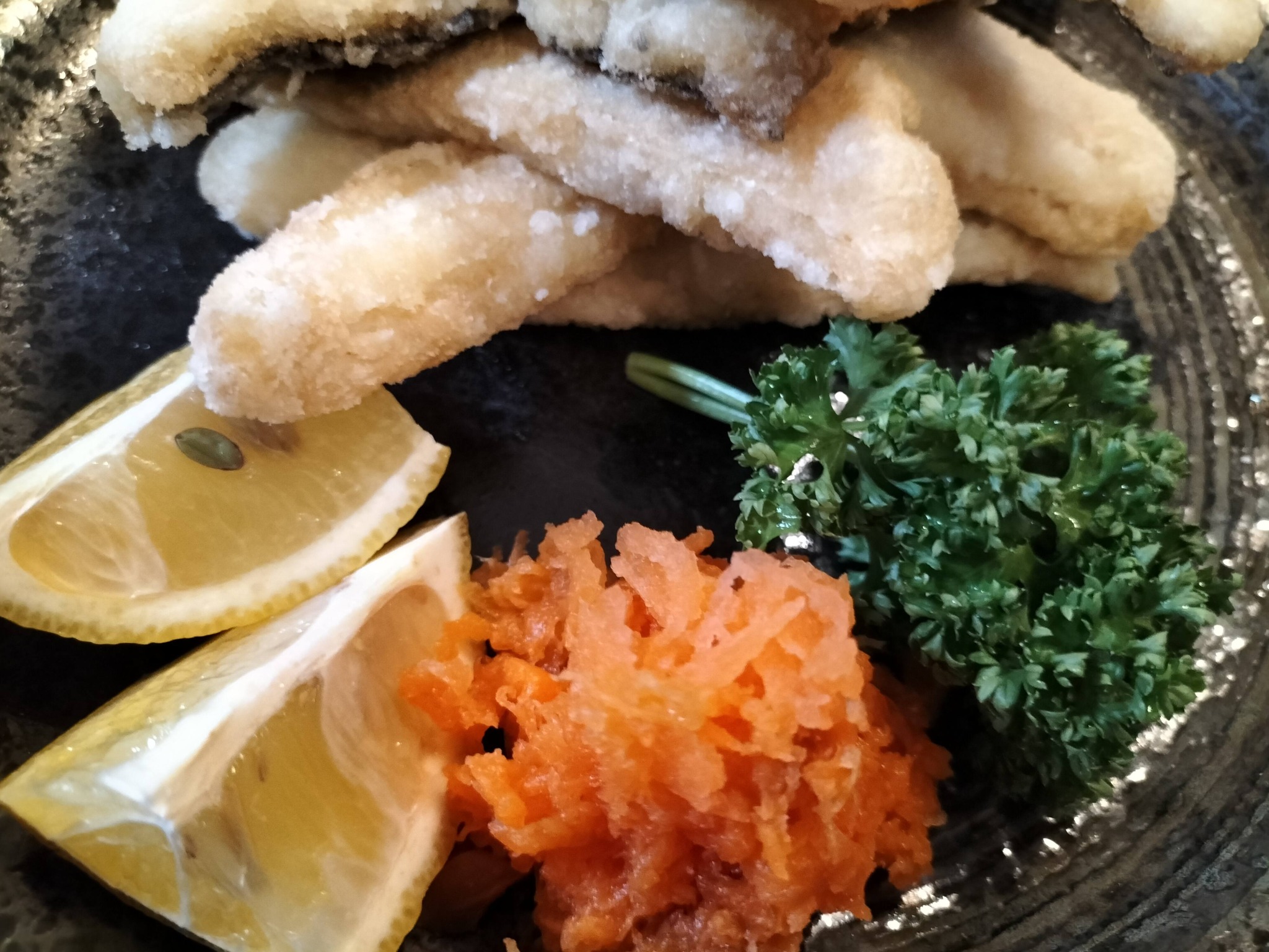 カレイのから揚げの付け合わせ