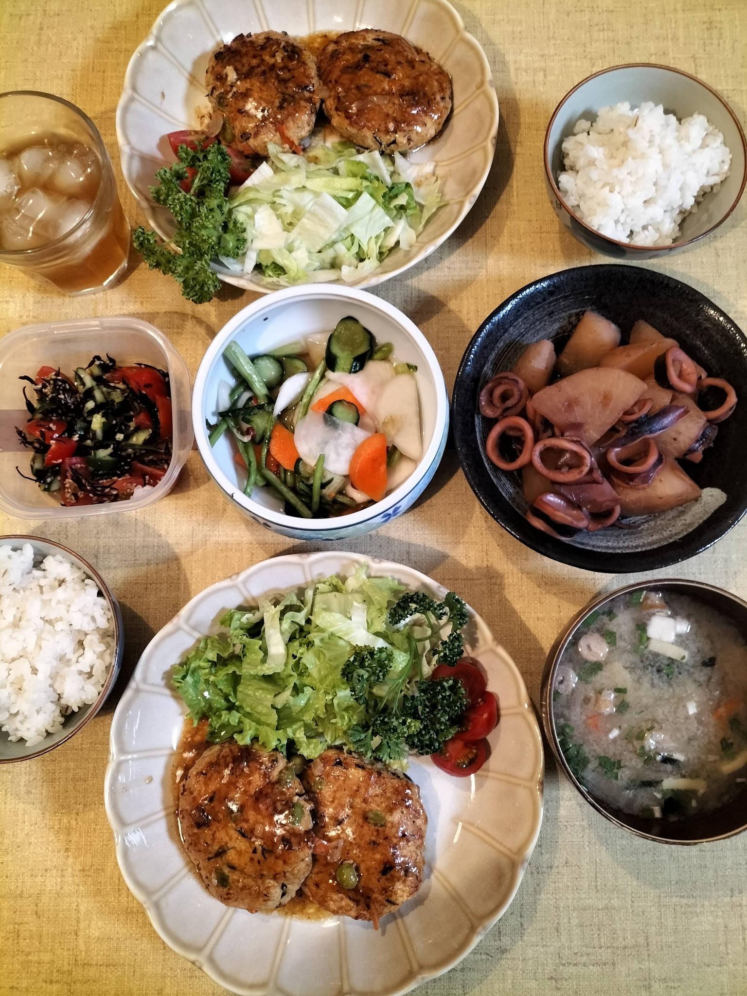 シニアの豆腐ハンバーグ献立