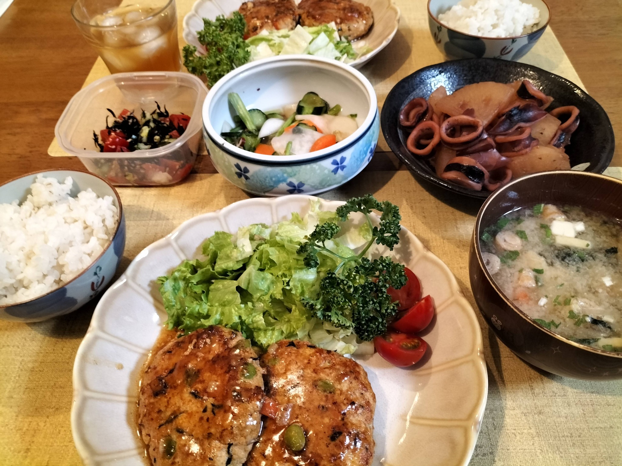 シニアの豆腐ハンバーグ献立2