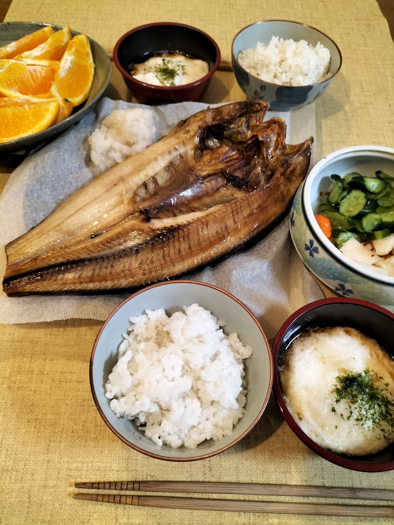 簡単ヘルシー焼き魚の夕食メニュー2