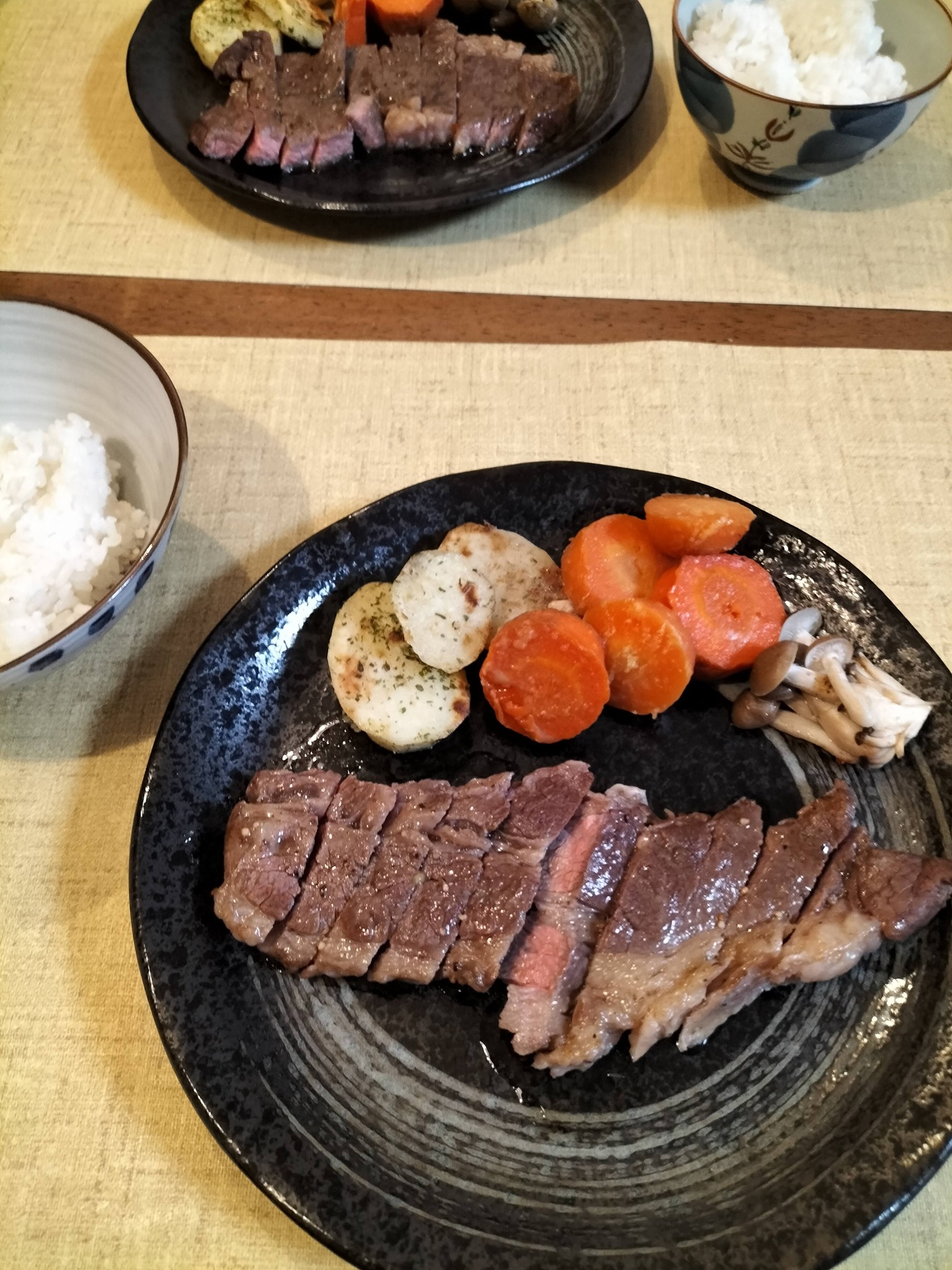 50代夫婦のための夕食メニュー：ステーキの献立