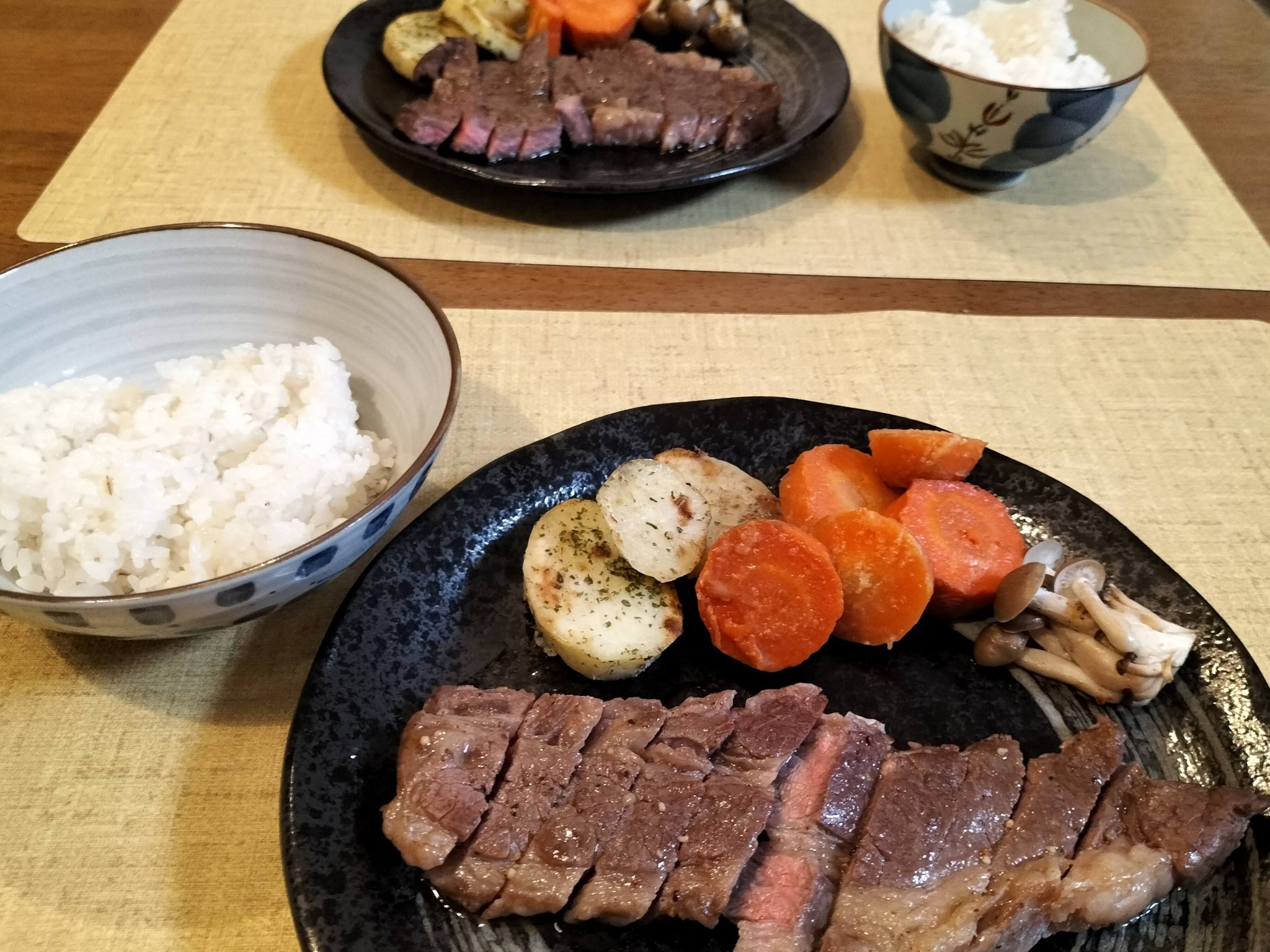 50代夫婦のための夕食メニュー：ステーキの献立2