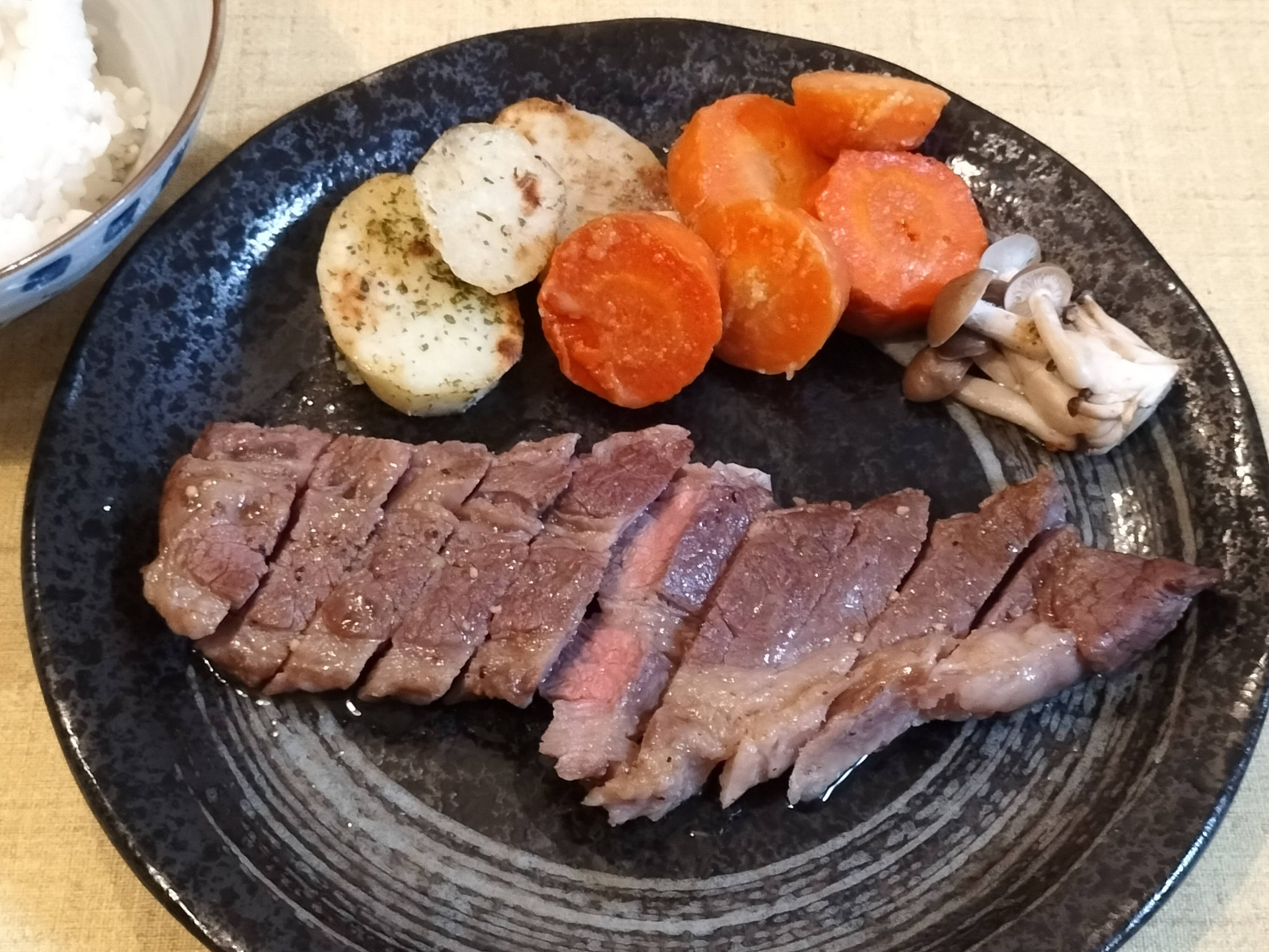 50代夫婦のための夕食メニュー：メインのステーキ