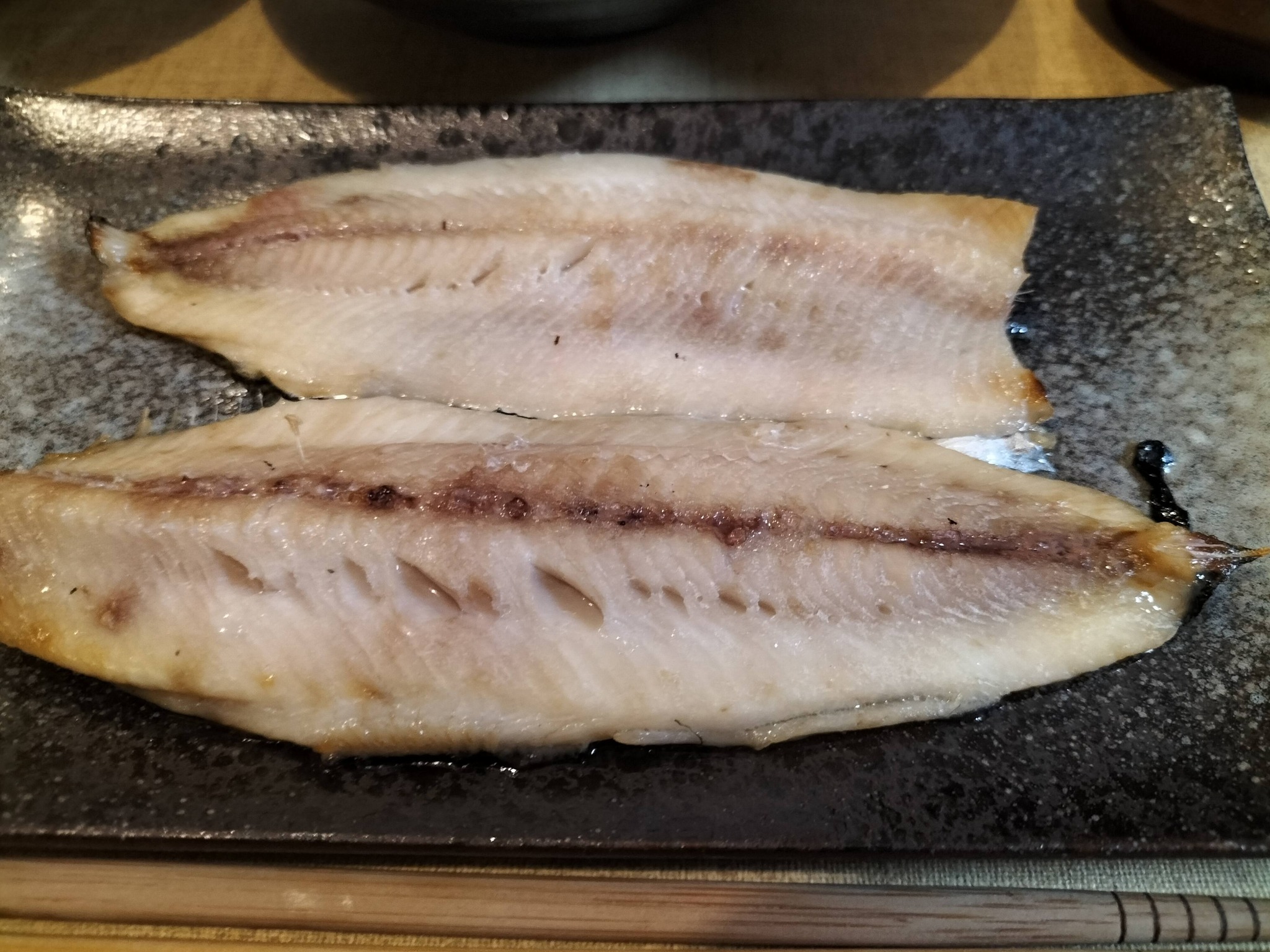 鰊の塩焼きとニラた玉、豚汁の献立：鰊の塩焼き