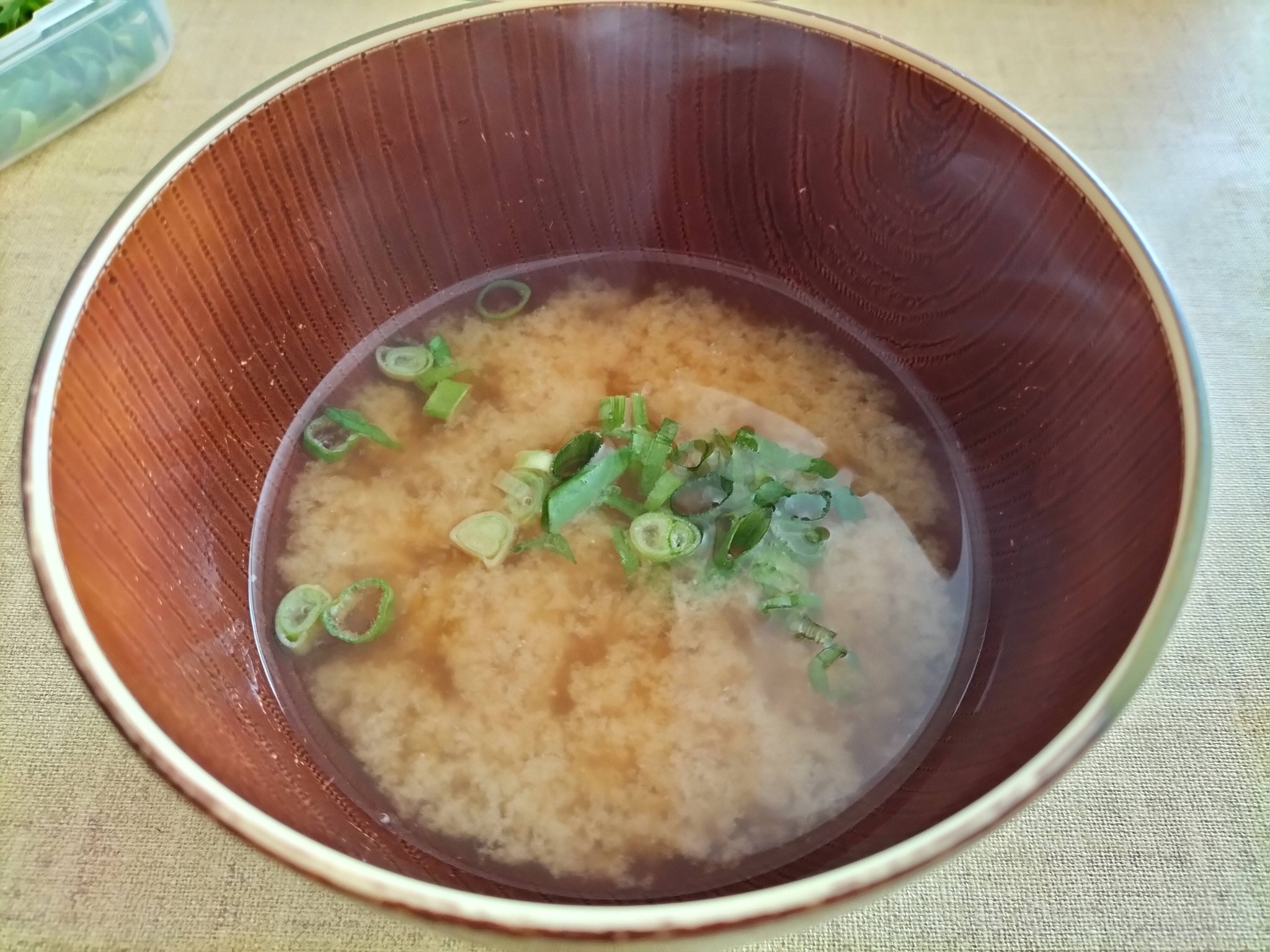 おにぎりのおすすめ朝ごはん：味噌汁