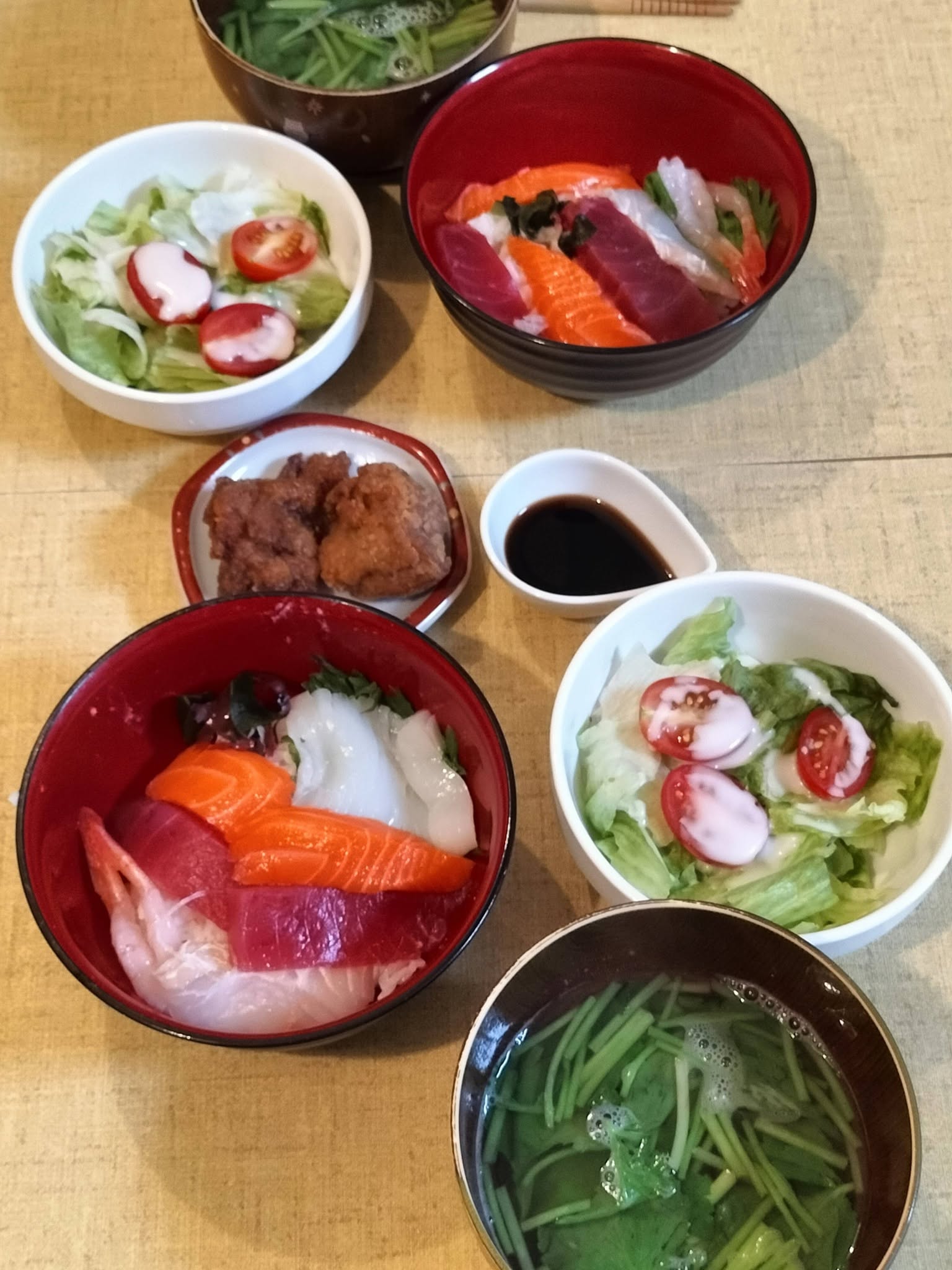 今日の50代夕食メニュー：海鮮丼の献立
